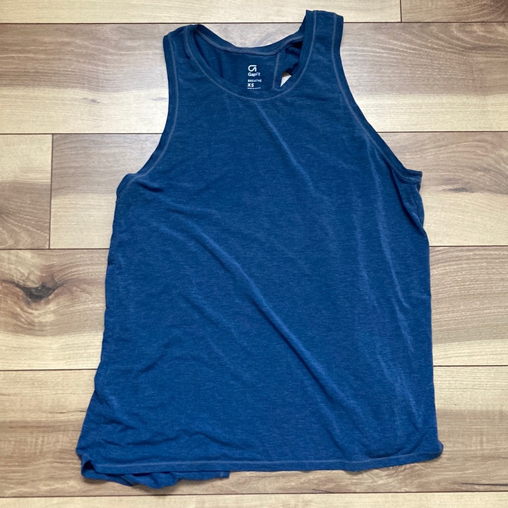GapFit open back blue tank. Size XS